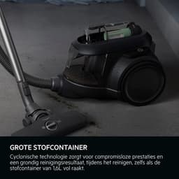 Stofzuiger Zonder Zak - Cilinderstofzuiger - Grondige Reiniging - Cycloontechnologie - 1.6 Liter Container - Zwart — thumbnail 3