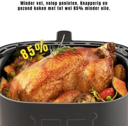 RONN® Airfryer XXL - Mini-oven - Heteluchtfriteuse - 9L - 9 Programma's - Zwart - 30cm x 32cm x 31cm — thumbnail 5