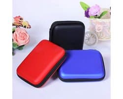 Harde Schijf Hoes - Externe Opslag Tas - Veilig Transport - Schokbestendig Ontwerp - 13x9x3 cm - Rood