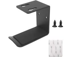 Hoofdtelefoon Houder - Helm Hanger - Wandmontage - Sterke Lijm En Schroef - Aluminium - Zwart