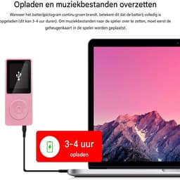carmdering - MP3 Speler/MP4 - 16GB Geheugen- Ondersteuning tot 128 GB – Ingebouwde Luidspreker, en E-Book Functie- roze — thumbnail 5