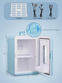 2 in 1 Mini Koelkast 15L - Compacte Koelkast met Koel en Verwarmfunctie - Draagbare Mini Fridge DC en AC - Kleine Koelkast voor Auto Kamer en Kantoor - Stille Energiezuinige Cosmetica en Dranken Koelkast - Mini Koelkast - Mini Koelkasten Voor Drinken — thumbnail 5