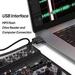 Bn4 mini 5 Kanalen Dj Mixing Console Met Geluidskaart 48V Fantoom Power Bluetooth Pc Voor Opname — thumbnail 3