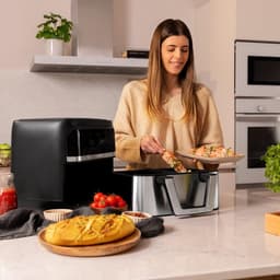 Heteluchtfriteuse 9L - Airfryer met 2 manden - Gezond koken - Dubbele temperatuur controle — thumbnail 4