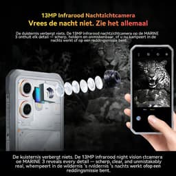 OSCAL MARINE 3 Robuuste Smartphone - 24GB RAM+128GB ROM - 5000mAh Robuuste Telefoon - 6,56 Inch - IP68 IP69K - Dual SIM 4G - Android 16 - BT5.0 - NFC GPS - Zwart — thumbnail 8