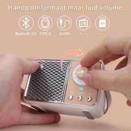 Retro Bluetooth- Vintage Bluetooth Speaker - Mini Retro Design With Stereo Bass Enhancement - Beige — thumbnail 3
