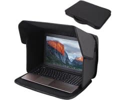 Laptop Zonnescherm & Beschermtas - Anti-Reflectie Laptop Tent - Universeel voor 15-16 inch - Privacy Scherm voor Strand & Buiten - Waterafstotend Oxford - Zwart - 38x29 cm