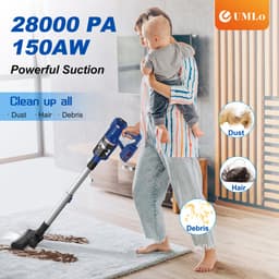 Steelstofzuiger - Draadloos 2-in-1 Model - 300W Motor & HEPA Filter - Blauw — thumbnail 2