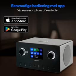 MEDION P85444 2.1 internetradio met subwoofer (DAB+, FM-radio, Spotify Connect, wifi, Bluetooth, streaming, equalizer, kleurendisplay, USB, AUX, wekker, sluimerfunctie, slaaptimer) zwart — thumbnail 2