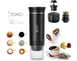 Nexvo® Draagbare Koffiemachine - Blender To Go - Draagbare Blender - Zwart - 28cm x 9cm x 9cm