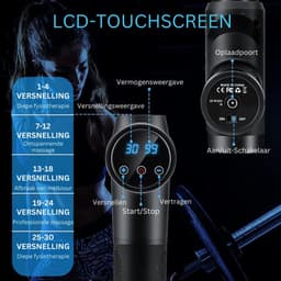 Calviero® Massage gun - Theragun - Spiermassagepistool - Zwart - Oplaadbaar — thumbnail 4