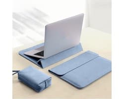 Beschermhoes voor laptops van 15,6-16 inch, tweedelige laptopstandaardset (standaardhoes en accessoiretas), laptopstandaard, Blauw