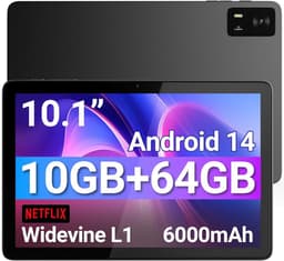 Android 14 Tablet 10,1 Inch HD Scherm 10GB RAM 64GB Opslag Octa-Core WiFi — thumbnail 1