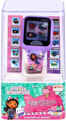 Accutime Kinderhorloge Gabby's Dollhouse - Smartwatch Kind - Kinderhorloge met Spelletjes - Smartwatch Kinderen - Selfie Camera - Paars — thumbnail 2