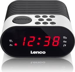 Lenco CR-07 White - Wekkerradio met Slaaptimer - Dubbel alarm - Wit — thumbnail 1