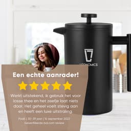 Leonomics French Press Cafetière - Voor 0.7L Koffie - Dubbelwanding RVS Koffiemaker — thumbnail 2