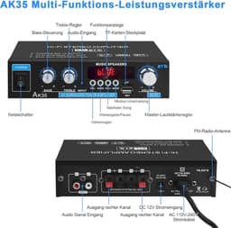 RFWR® Mini HiFi Stereo Versterker met Bluetooth en FM Radio — thumbnail 3