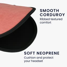 kwmobile headset case geschikt voor Sony WH-CH520 / WH-CH510 / MDR-ZX110 hoes - 22,5 x 17 cm - Koptelefoon cover met rits - Neopreen en ribfluweel - In donkerroze — thumbnail 8
