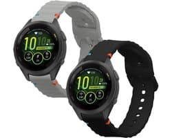 kwmobile 2x horlogebandjes geschikt voor Garmin Venu 3S / Venu 2S / vivoactive 4S / Forerunner 265S 255S bandje - Smartwatch bandjes van TPU - Activity tracker horloge band in zwart / lichtgrijs