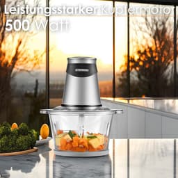 RFWR® Elektrische Keukenmachine met 500W Sterke Motor en 1,8L Glazen Kan — thumbnail 4