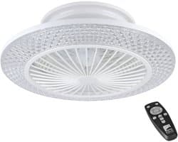 EGLO Manzanilla Plafondventilator met lamp - Ø 55 cm - Kristal effect - Dimbaar - Instelbaar wit licht - Energiezuinig