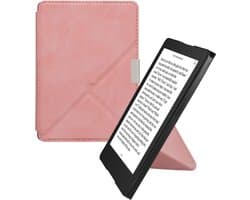kwmobile e-reader hoesje geschikt voor Kobo Aura Edition 2 hoes - Ereader flip case met standaard - E reader cover van kunstleer - In oudroze