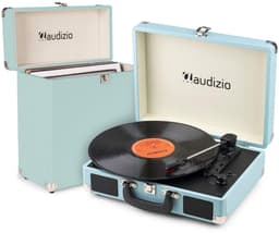 Retro platenspeler met platenkoffer - Audizio RP116BL - Platenspeler Bluetooth - Met speakers - Blauw — thumbnail 1
