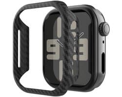 Nekit Fiber - Hoesje Geschikt voor Apple Watch 44MM - Kevlar Bumper Cover Case - 1500D Aramidevezels - Ultra Dun - Zwart
