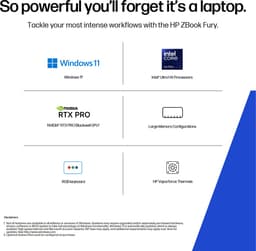 "HP ZBook Fury G1i Intel Core Ultra 7 265HX Mobiel werkstation 45,7 cm (18"") WQXGA 32 GB DDR5-SDRAM 1 TB SSD NVIDIA RTX PRO 3000 Blackwell Wi-Fi 7 (802.11be) Windows 11 Pro AI Workstation, AI PC Zilver" — thumbnail 2