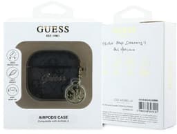 Guess Hoesje geschikt voor AirPods 4 | Premium Eco-leder en Duurzaam PC | met Charm | Robuust | Zwart — thumbnail 2