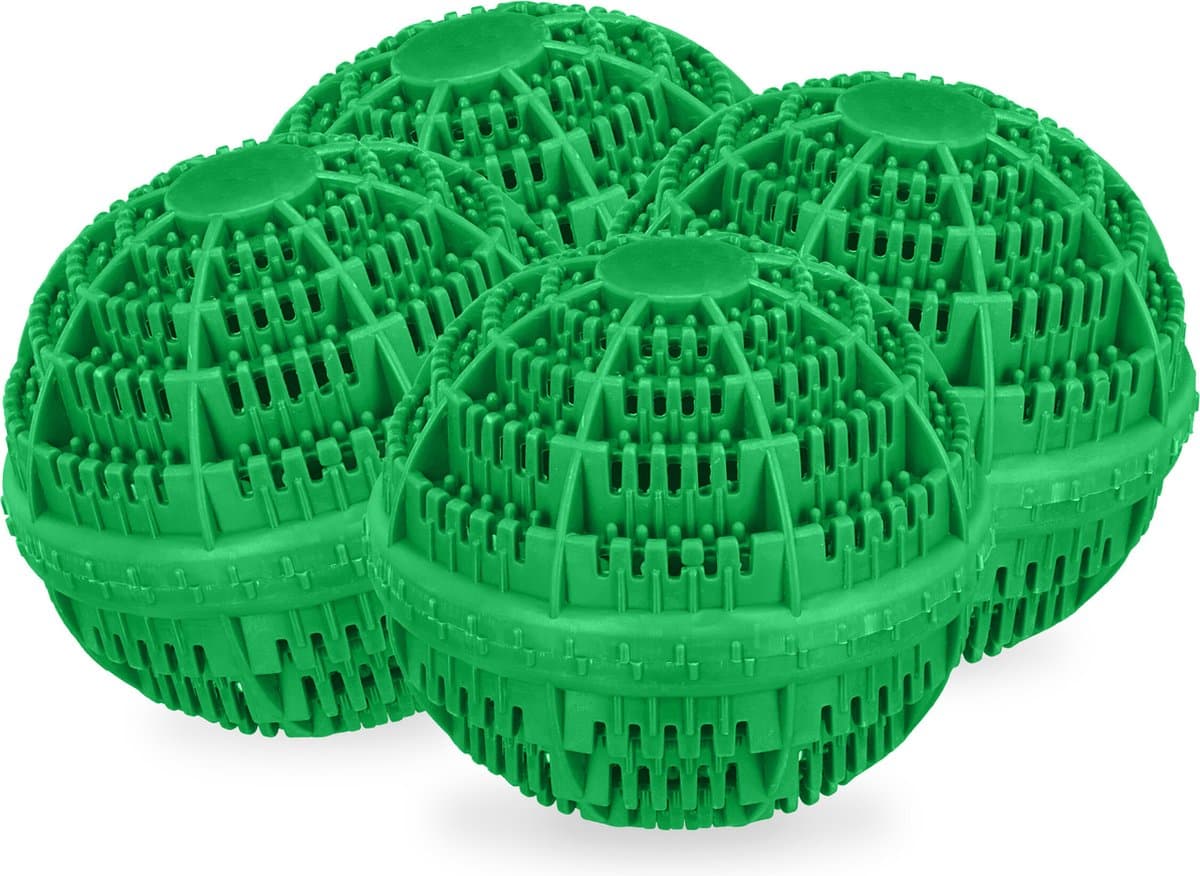 wasbal - set van 4 - voor wasmachine - tot 90°C - kunststof - groen — afbeelding 1