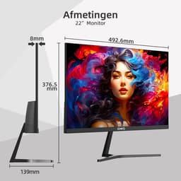 CHiQ 22F650 - 22 Inch Monitor - FHD (1920x1080) PC Monitor - 100 Hz - FreeSync - Ultraslank - HDMI/VGA - VESA Monteerbaar - Nieuw 2024 — thumbnail 4