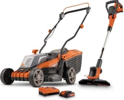 Dual Power Accu-grasmaaier en grastrimmer POWDPG75565 - Grasmaaier van 20 V en 340 mm Ø en grastrimmer van 20 V en 230 mm Ø, met accu en lader — thumbnail 1