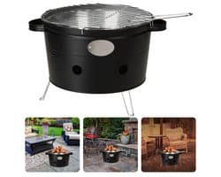 Draagbare Barbecue - Camping Grill - BBQ - 300mm-345mm, 200mm Hoog - 2 Handvaten - Mat Zwart - Voor Park, Strand, Balkon - Inclusief EBOOK