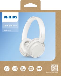 PHILIPS TAH5209WT lichtgewicht On Ear draadloze Bluetooth Headphones met Passive Noise Isolation - 65 uur afspeeltijd, natuurlijk geluid, heldere gesprekken, dynamische bass, 2 uur USB-laden - Wit — thumbnail 7