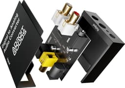AdroitGoods Digitaal naar Analoog audioconverter - 192 kHz Audio Adapter voor Toslink naar RCA R/L - Met Optische Kabel en Voedings Adapter — thumbnail 4