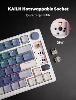 Royal Kludge RKM75 - Mechanisch Gaming Toetsenbord - Gaming Keyboard - Draadloos - Met Display - RGB - Silver Switches — thumbnail 3