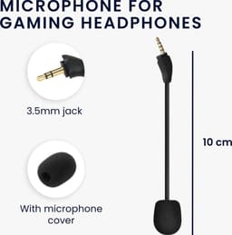 kwmobile microfoon voor gaming headset - geschikt voor Kingston HyperX Cloud III - 10 cm - In zwart — thumbnail 3