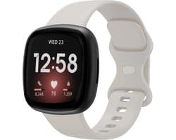 Strap-it Smartwatch bandje - siliconen horlogebandje geschikt voor Fitbit Versa 3 / Fitbit Versa 4 / Fitbit Sense / Fitbit Sense 2 - lichtbeige - Maat: Maat L