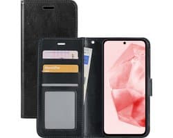 Hoesje - Met Pasjeshouder - Geschikt voor Samsung Galaxy A35 - Luxe Bookcase Portemonee - Flip Case - Kunstleer Book Case - Flipcase - Book Cover - Walletcase - Portemonneehoes - Zwart