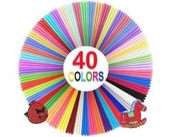 40 kleuren 3D-pen filamentvullingen 1,75 mm PLA-draden, 400 voet met 2 vingerdoppen