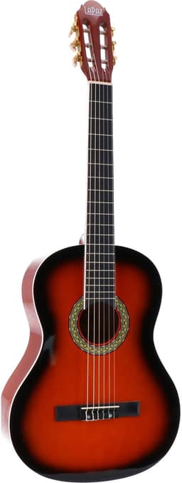 LaPaz 002 SB klassieke gitaar 4/4-formaat sunburst + statief + tuner — thumbnail 4