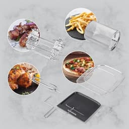 GOURMETmaxx Hetelucht friteuse 12 L Airfryer | Friteuse met 9 functies, touch display, roterende & shashlik spiesen | 10 Programma's incl. pizza | Mini-oven 1700 W - vrijwel olievrij — thumbnail 3
