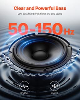 VEVOR Auto-Subwoofer Onder de Stoel 300 W Slank Actief Subwoofersysteem 203mm — thumbnail 4