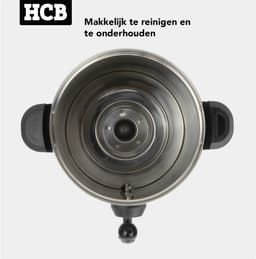 HCB® - Professionele Horeca Percolator - 14,3 liter - 95 kopjes - zwart - 230V - RVS / INOX Perculator - Elektrisch koffiezetapparaat - Volautomatische koffiemachine - 33x37x46 cm (DxBxH) - 3.10 kg - 1353 — thumbnail 3