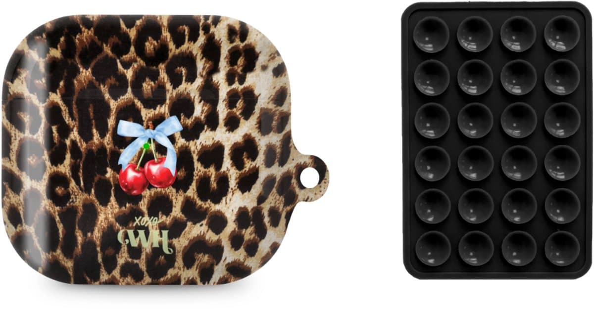 xoxo Wildhearts AirPods hoesje Berry Wild + Telefoonsticker Stick On Me Square Zwart – geschikt voor AirPods 4 — afbeelding 1
