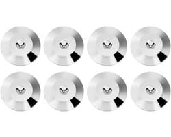 Sluitringen set voor spikes - Koper isolatie voetmat voor luidspreker - Versterker spikes - 8 stuks - Zilverkleurig