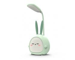 Mini draagbare LED-nachtlamp in de vorm van een konijn - Opvouwbare, oplaadbare leeslamp met USB-aansluiting - Geschikt voor slaapkamers en kinderkamers - Groen konijn