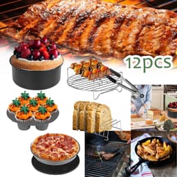 12 stuks 8 inch accessoires voor heteluchtfriteuse met antiaanbaklaag, machinewasbaar, voor siliconen bakvorm accessoires voor heteluchtfriteuse — thumbnail 1