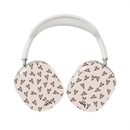 xoxo Wildhearts hoesje geschikt voor AirPods Max (2) - All Yours - Glossy - Ook als telefoonhoesje verkrijgbaar - schokbestendige case - koptelefoon hoesje - Glimmend - Beschermhoes met hartjesprint - hartjes - Beige - Zwart — thumbnail 1